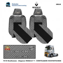 RENAULT T - Verstelbare Hoofdsteunen - ECO LEDER - STOELHOEZEN - ELEGANCE, PROD. SINDS 2014 FX19-UX19