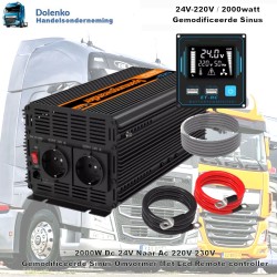 (24v) Omvormer 24v naar 220 – 230v. - 2000w - gemodificeerde sinus