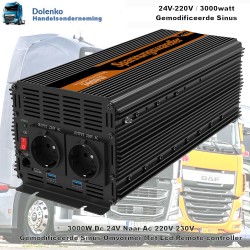 (24V) OMVORMER 24V AC / 220V DC 3000W GEMOD. SINUS