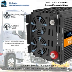 (24V) OMVORMER 24V AC / 220V DC 3000W GEMOD. SINUS