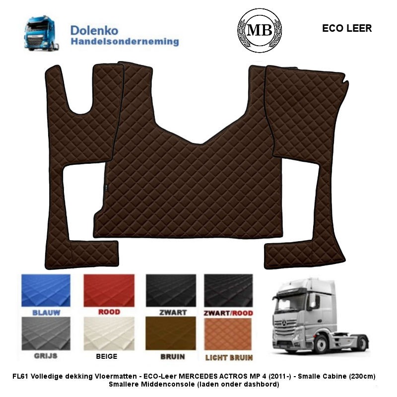 ECO LEATHER TUNNEL COVERS AND FLOOR MATS MERCEDES ACTROS MP4
