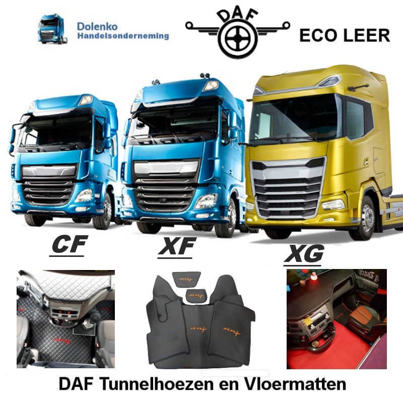 DAF ECO LEER TUNNELHOEZEN EN VLOERMATTEN VOLLEDIGE DEKKING