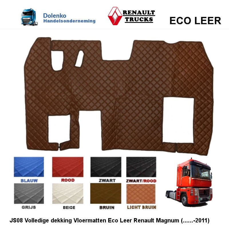 RENAULT MAGNUM (.......- 2011)  ECO Leder Tunnelabdeckung und Fussmatten JS08-JM08