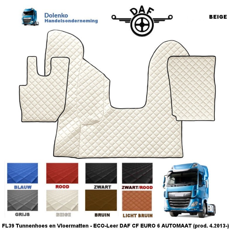 DAF CF EURO 6 Automatic Gearbox - Tunnelcover and floormats FL39-SM39