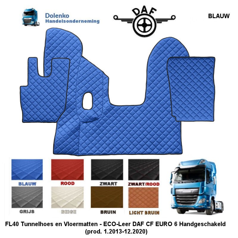 DAF CF EURO 6 Schaltgetriebe Tunnelabdeckung und Fußmatten FL40-SM40