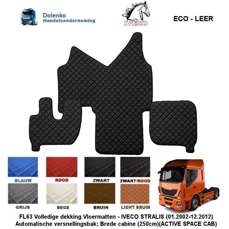 IVECO STRALIS - (01-2002-12-2012) Automatikgetriebe  Tunnelabdeckung und Fußmatten FL63-SM63