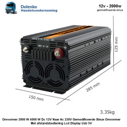 (12v) omvormer 12v naar 220 – 230v - 1000w - Modificierte Sinus