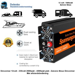 (12v) inverter 12v to 220 – 230v - 1000w - Clear Sinus
