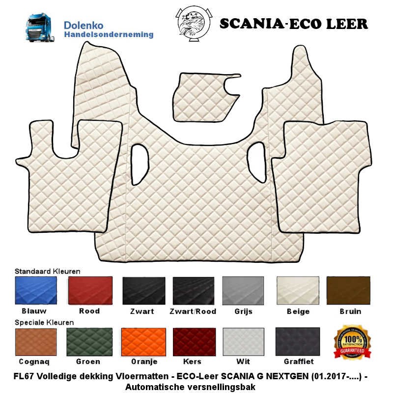 SCANIA G-NEXTGEN - TUNNELCOVER AND FLOORMATS - AUTOMATIC GEARBOX - (PROD. 2017-....) FL67-SM67