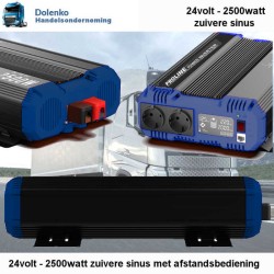 TOP KWALITEIT TRUCK OMVORMER 24V DC NAAR 220V AC - 2500W ZUIVERE SINUS