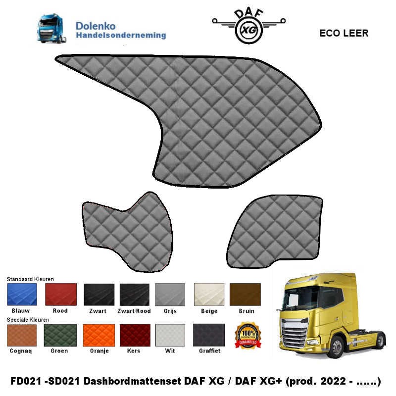 Dashboard mats - ECO-Leather, DAF XG - XG+ - XF.NG (2022-....) FD021-SD021