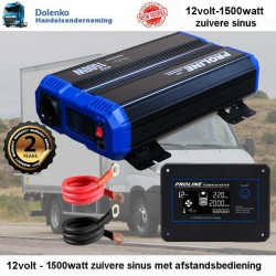 TOP KWALITEIT OMVORMER 12V - 220V AC - 1500W ZUIVERE SINUS