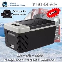Portable Mini Vriezer / Koelkast +10 / -20 graden 12volt - 24volt -220volt