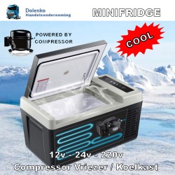 Portable Mini Vriezer / Koelkast +10 / -20 graden 12volt - 24volt -220volt