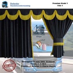 LUXURY PREMIUM TRUCK CURTAINS DOUBLE ALCANTARA FABRIC 100% BLACKOUT