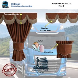 LUXURY PREMIUM TRUCK CURTAINS DOUBLE ALCANTARA FABRIC 100% BLACKOUT