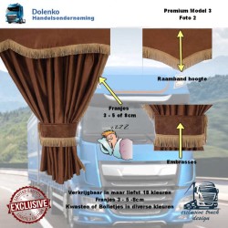 LUXE PREMIUM TRUCK GORDIJNEN DUBBELE ALCANTARA STOF 100% VERDUISTEREND