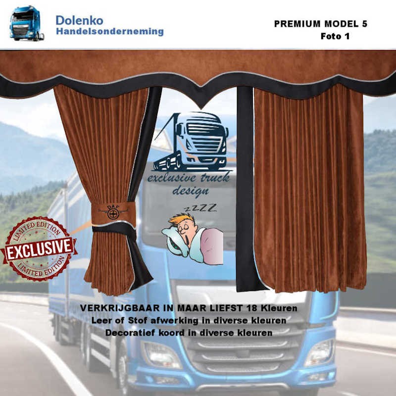 LUXE PREMIUM TRUCK GORDIJNEN DUBBELE ALCANTARA STOF 100% VERDUISTEREND