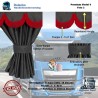 LUXURY PREMIUM TRUCK CURTAINS DOUBLE ALCANTARA FABRIC 100% BLACKOUT