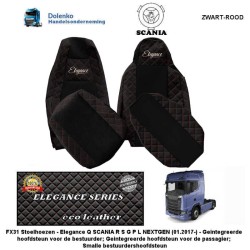 SCANIA R / S / G / P / L  NEXT GEN. - ECO LEDER - Stoelhoezen -Elegance, (prod. 1.2017-) DEZELFDE STOELEN FX31-UX31
