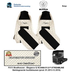 SCANIA R & G & P  STREAMLINE - ECO LEDER-Stoelhoezen - Elegance, (prod. 01-2013-12.2016) (geintegreerde hoofdsteunen) FX15-UX15