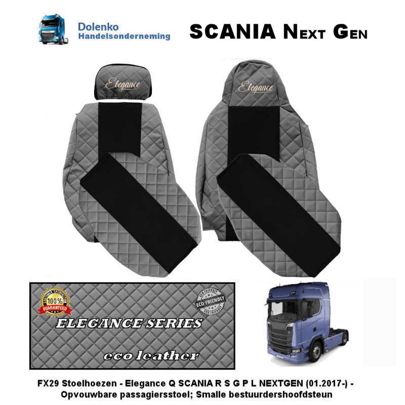 SCANIA R / S / G / P / L NEXT GEN - ECO LEER Stoelhoezen - Elegance,   (prod. 01-2017-...) FX29-UX29