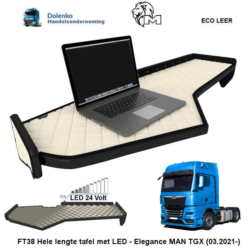 VOLLE BREITE TISCH ELEGANCE  mit LED - Elegance, MAN TGX (03.2021-) FT38