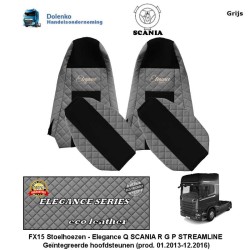 SCANIA R & G & P  STREAMLINE - ECO LEDER-Stoelhoezen - Elegance, (prod. 01-2013-12.2016) (geintegreerde hoofdsteunen) FX15-UX15