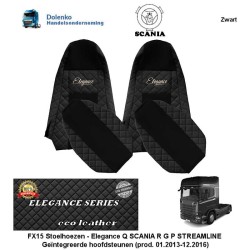SCANIA R & G & P  STREAMLINE - ECO LEDER-Stoelhoezen - Elegance, (prod. 01-2013-12.2016) (geintegreerde hoofdsteunen) FX15-UX15