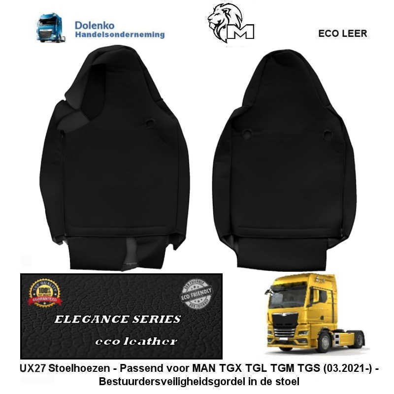 Stoelhoezen - Elegance S, Passend voor MAN TGX TGL TGM TGS (03.2021-) - Bestuurdersveiligheidsgordel in de stoel UX27