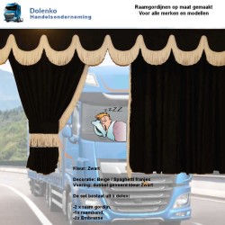TYPE STANDARD TRUCK CURTAINS ALCANTARA FABRIC LINED