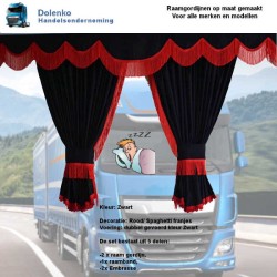 STANDAARD TRUCK GORDIJNEN ALCANTARA STOF GEVOERD