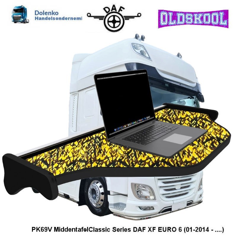 PK69V MIDDEN TAFEL  DAF XF EURO 6 (01-2014-....) MET VELOURS IN DEENSE PLUCHE MOTIEF
