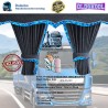 LUXURY PREMIUM TRUCK CURTAINS DOUBLE ALCANTARA FABRIC 100% BLACKOUT WITH VELORS IN DANISH PLUSH PATTERN