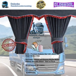 LUXURY PREMIUM TRUCK CURTAINS DOUBLE ALCANTARA FABRIC 100% BLACKOUT WITH VELORS IN DANISH PLUSH PATTERN