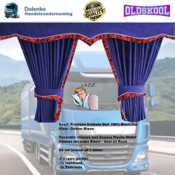 LUXE PREMIUM TRUCK GORDIJNEN DUBBELE ALCANTARA STOF AFGEWERKT MET VELOURS IN DEENSE PLUCHE MOTIEF