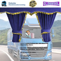 LUXURY PREMIUM TRUCK CURTAINS DOUBLE ALCANTARA FABRIC 100% BLACKOUT WITH VELORS IN DANISH PLUSH PATTERN