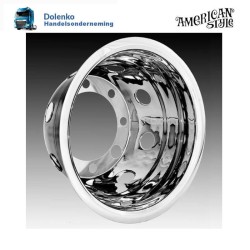 19.5"x 8.25" Truck Wheel shell for rear rim, 8 Holes, stainless steel,