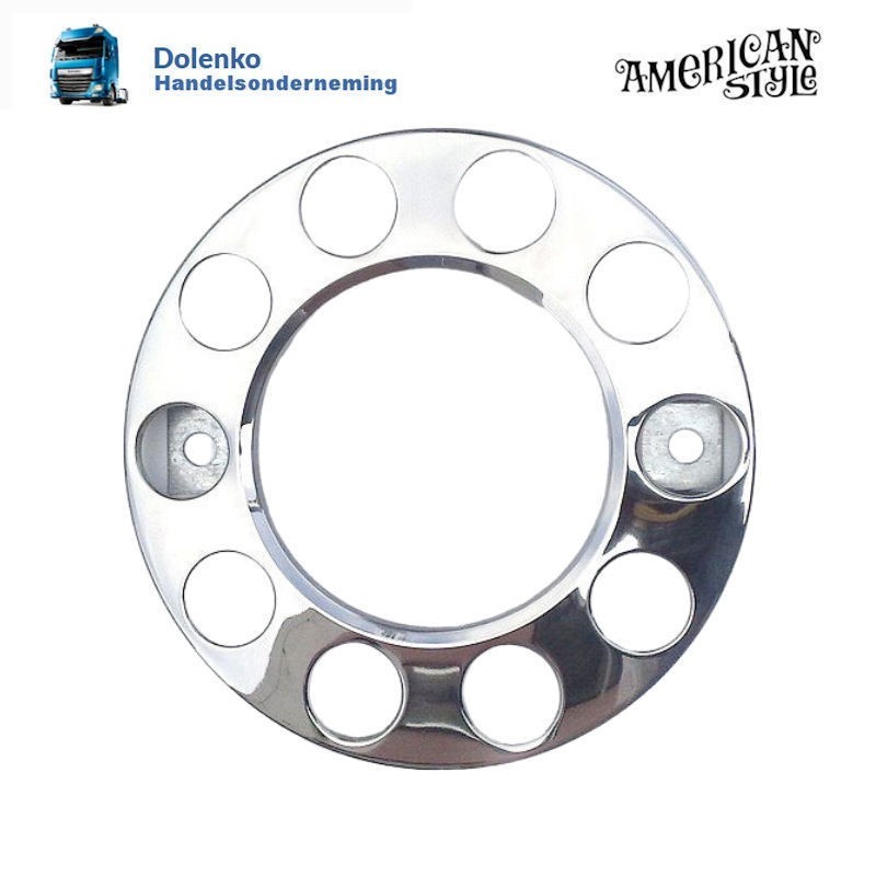 22.5" Abdeckring, 10 Löcher, Mitte offen, Lochkreis 335 mm, Edelstahl