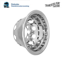 17.5"x 6.75" Truck Wheel shell for rear rim, 10 Holes, stainless steel,