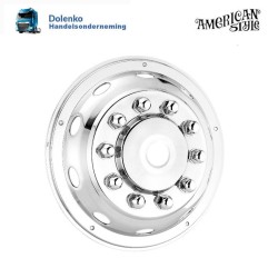 22,5" x11,75" Felgenkappe Luxus, Radblende  fur die Vorderachse LKW, Lock ring moniert, Edelstahl.