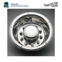 22,5" Wielschaal de luxe voor achtervelg Lockring gemonteerd roestvrij staal.