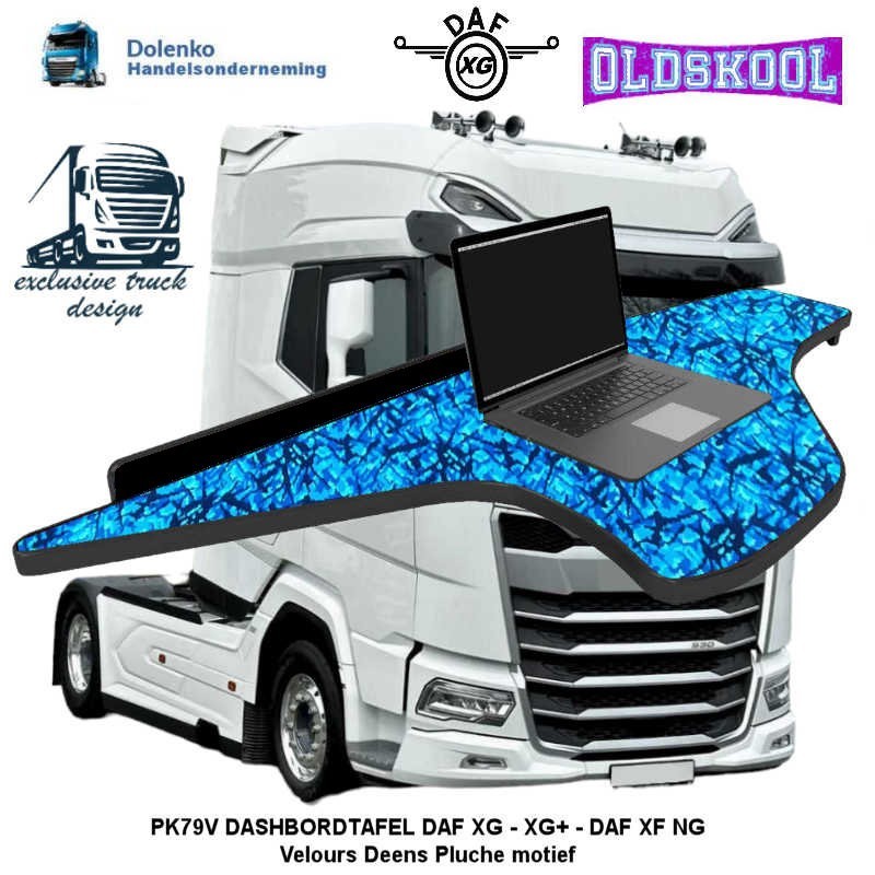 PK79V Volle Breite Tisch DAF XG -XG+-XF-NG (2021-....) Mit Velours im Danischer Puche Motief