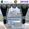 TRUCK CURTAINS DOUBLE ALCANTARA FABRIC 100% BLACKOUT WITH VELORS IN DANISH PLUSH PATTERN