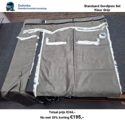 Standaard set Gordijnen (gevoerd) 100% Black out Kleur Grijs