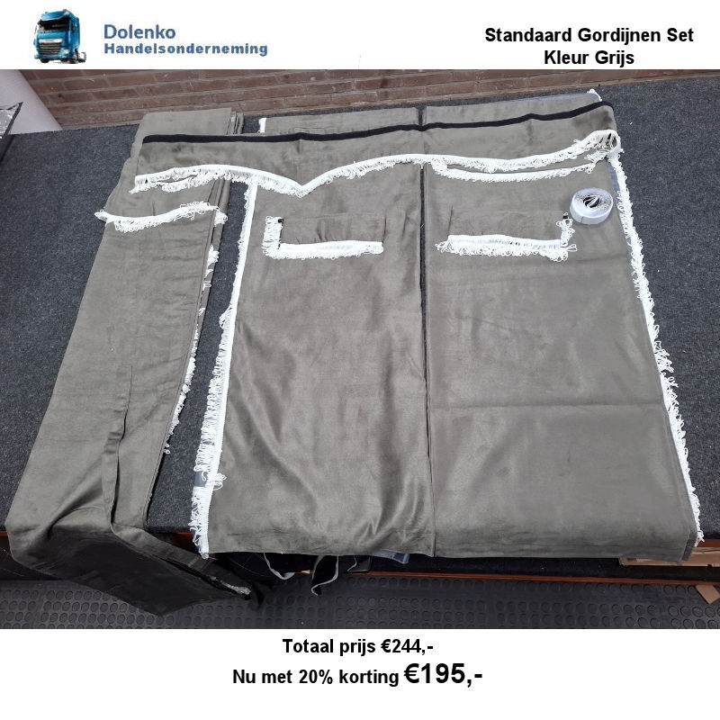 Standaard set Gordijnen (gevoerd) 100% Black out Kleur Grijs